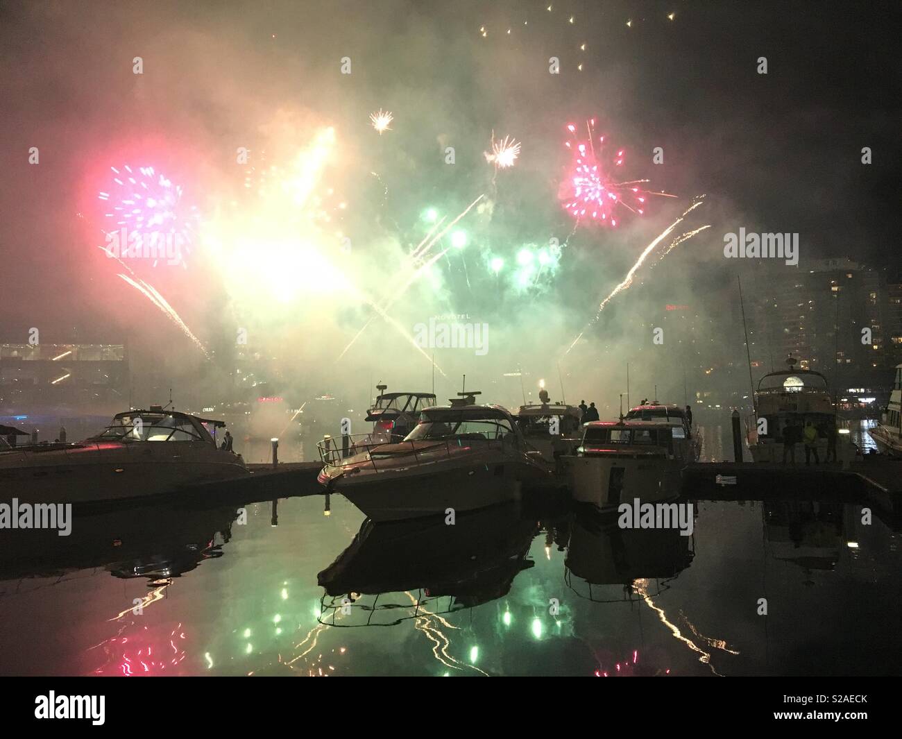 Fireworks over Darling Harbour, Sydney, Australia Stock Photo Alamy