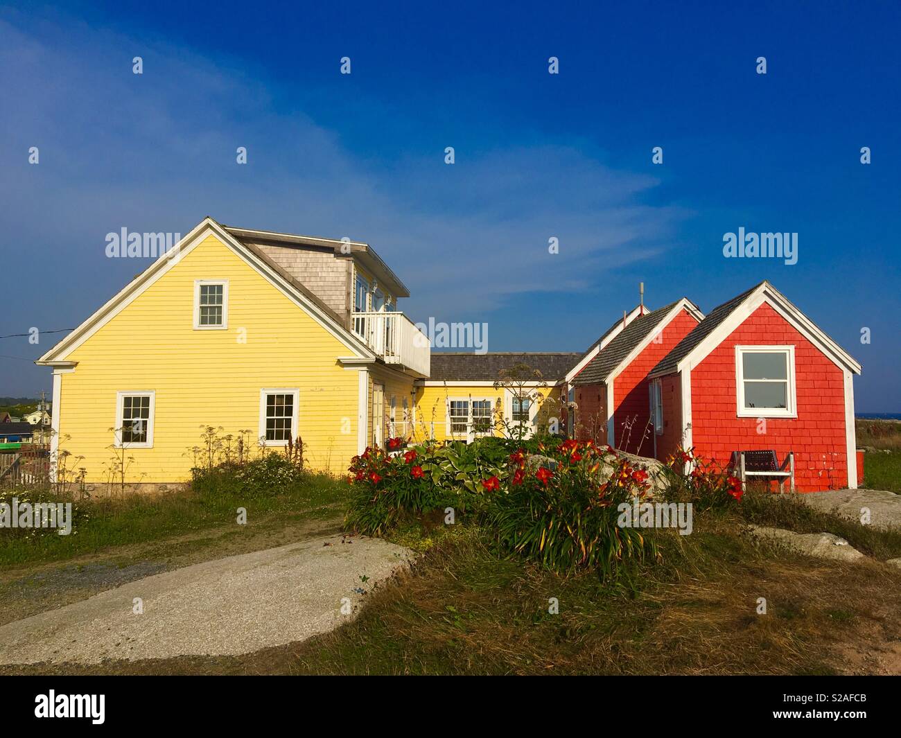 Colourful houses at Peggy’s Cove Nova Scotia Canada Stock Photo Alamy