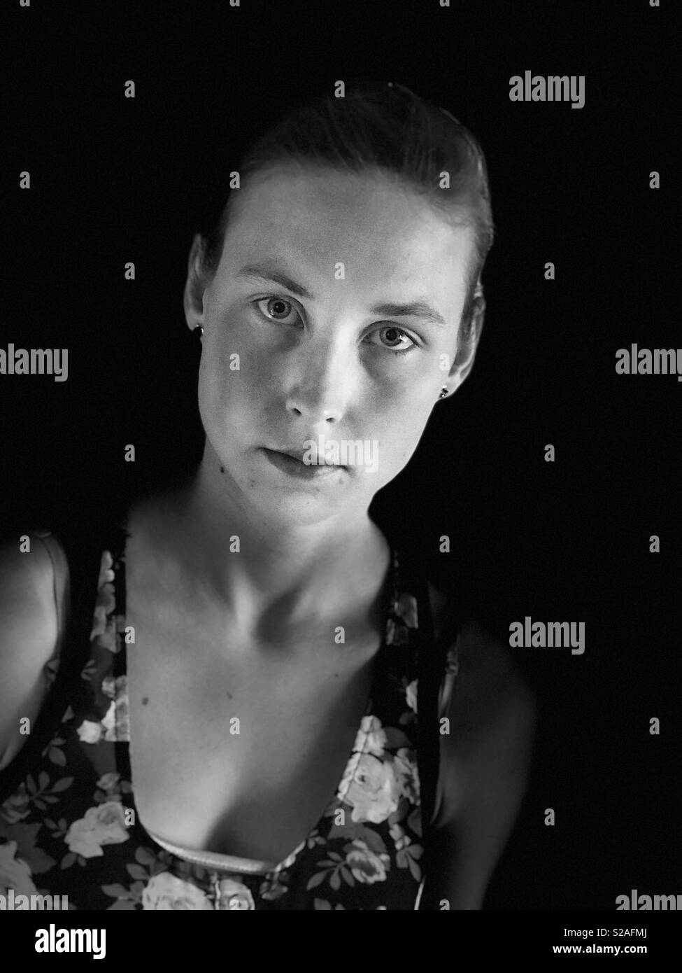 Beautiful women with flower dress Stock Photo - Alamy