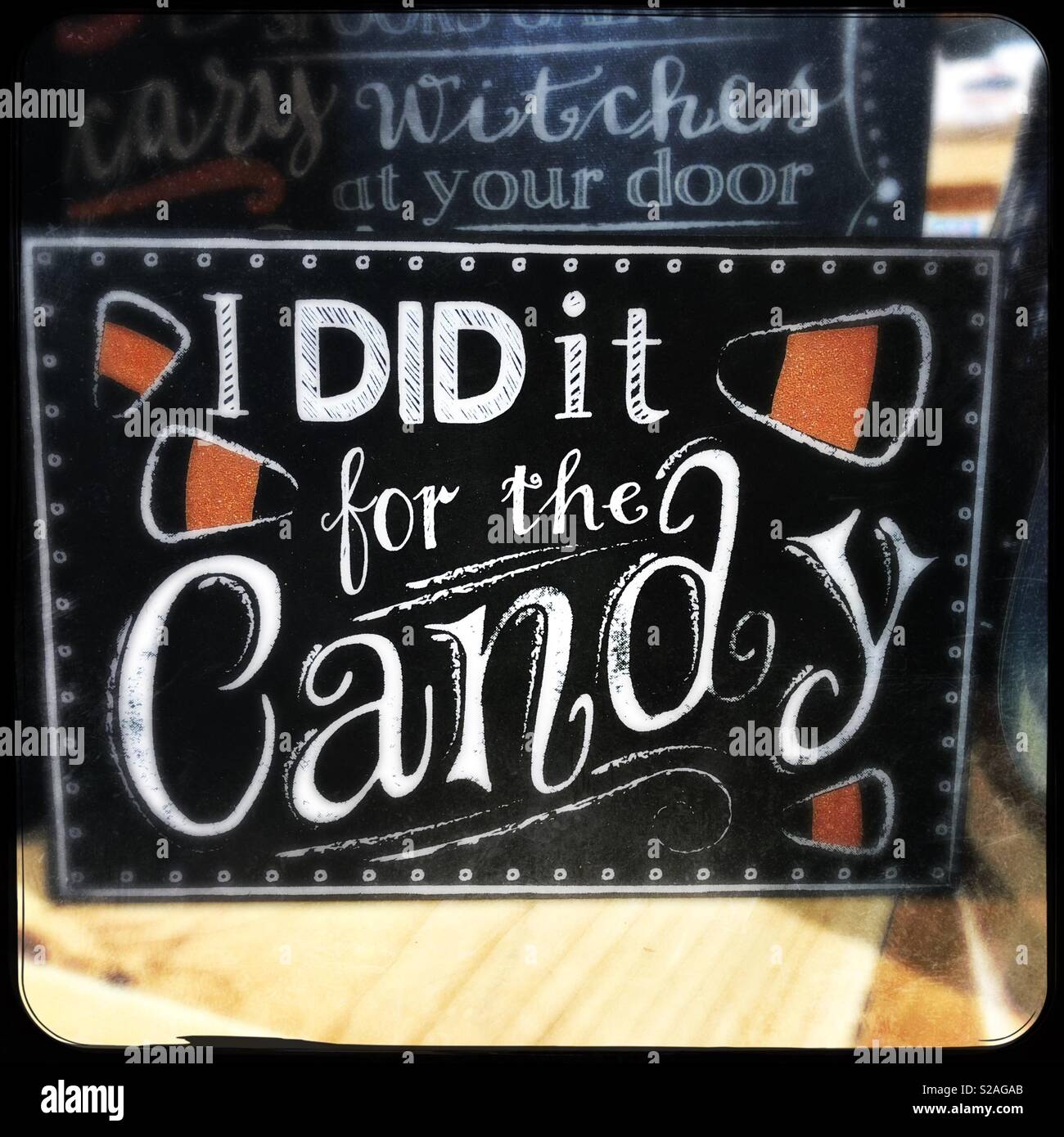 Funny Halloween sign - Smartphone Captured Stock Image