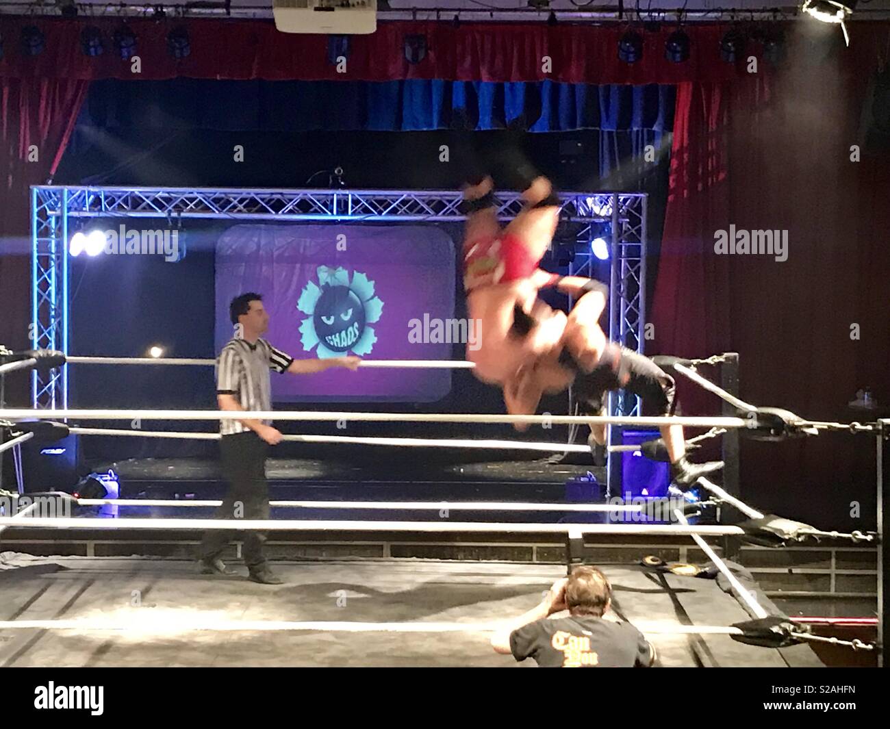 Pro wrestling chaos - Smartphone Captured Stock Image