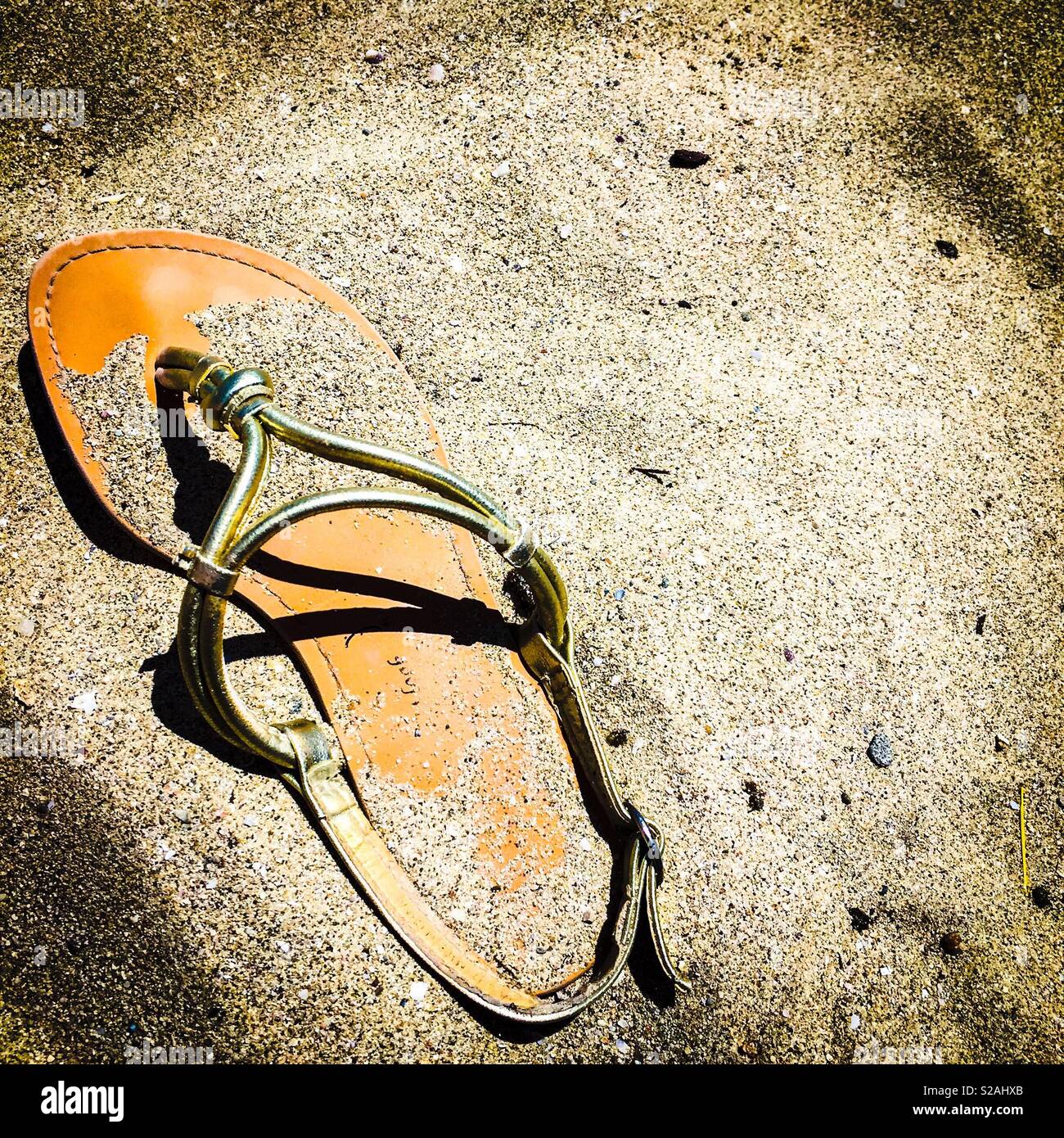 Sandal on the beach - Smartphone Captured Stock Image