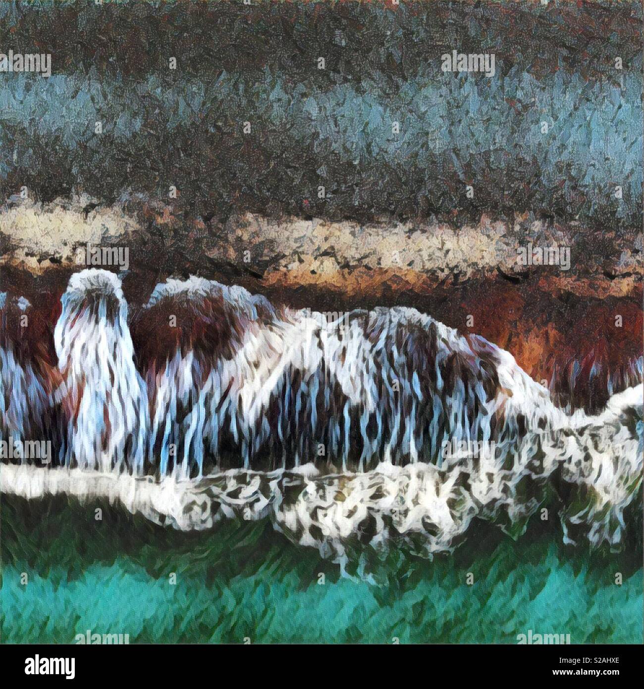 Waves processed with Prisma - Smartphone Captured Stock Image