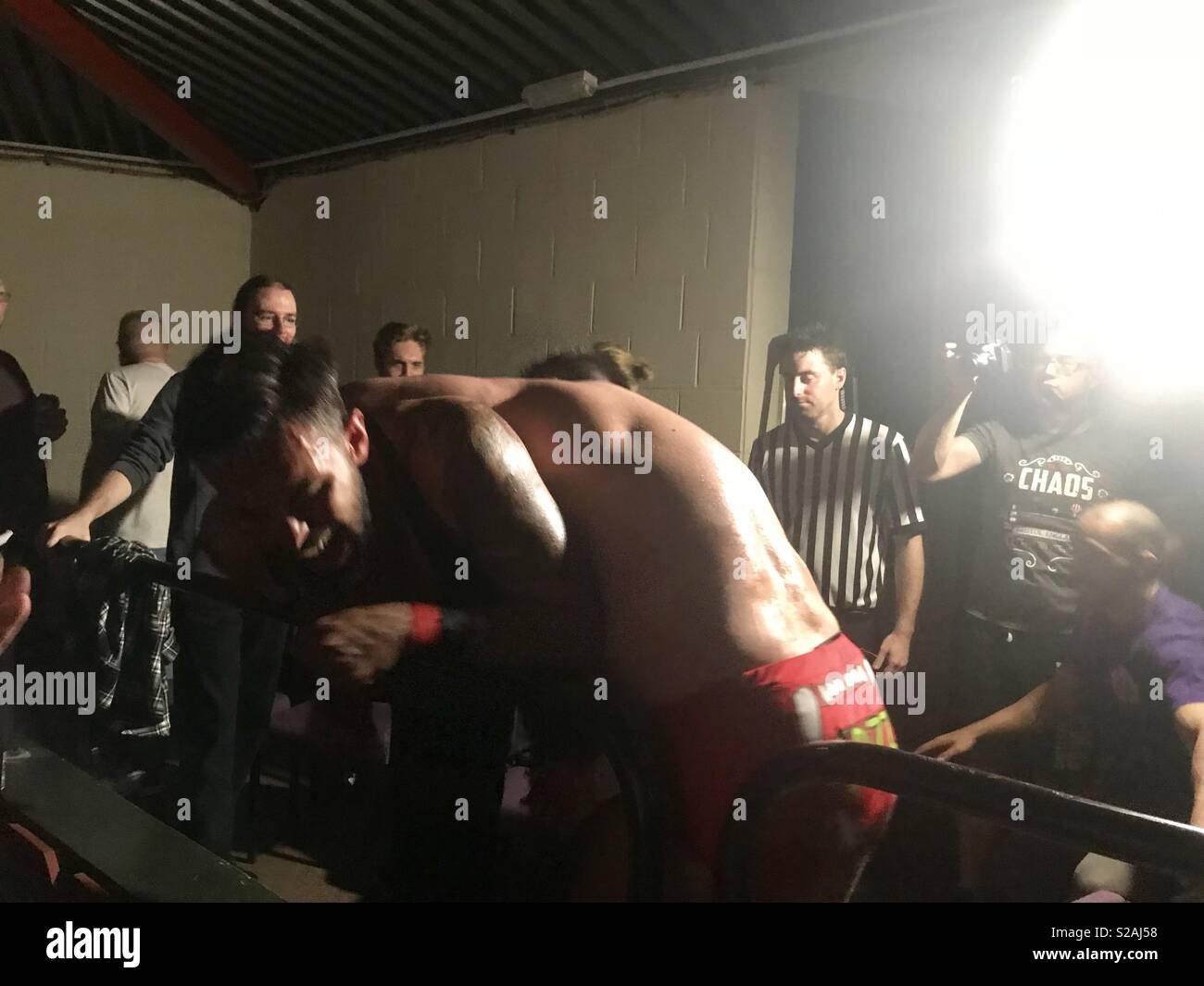Pro wrestling chaos - Smartphone Captured Stock Image
