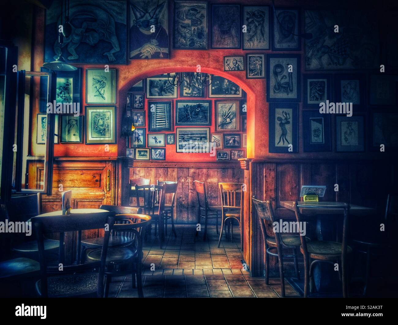 Ujezd bar in Prague, locally phenomenal pub Stock Photo