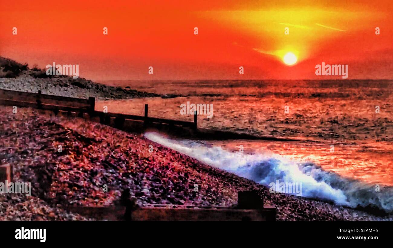 Sunrise in Kent. - Smartphone Captured Stock Image