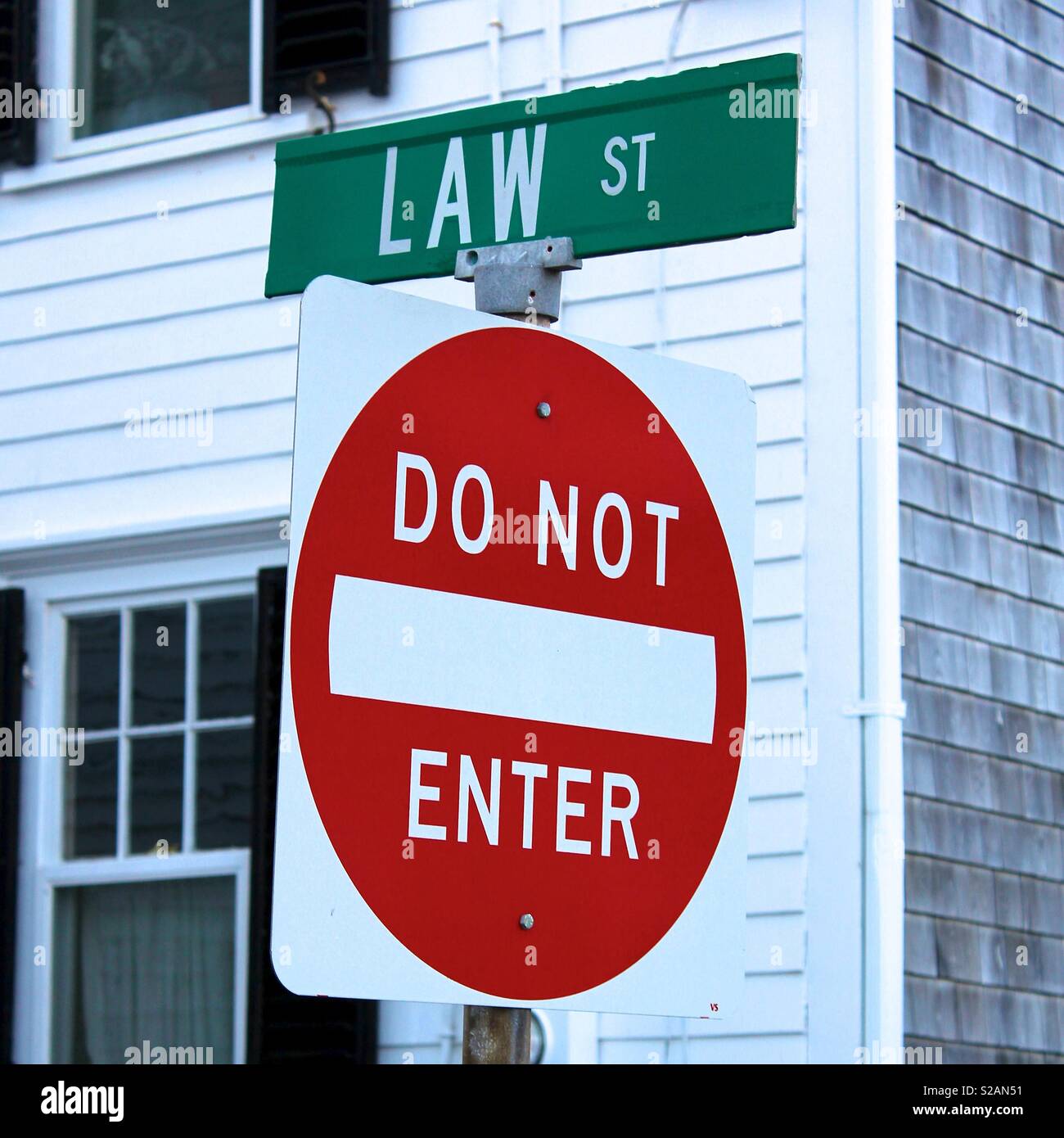 Law Street Do Not Enter. - Smartphone Captured Stock Image