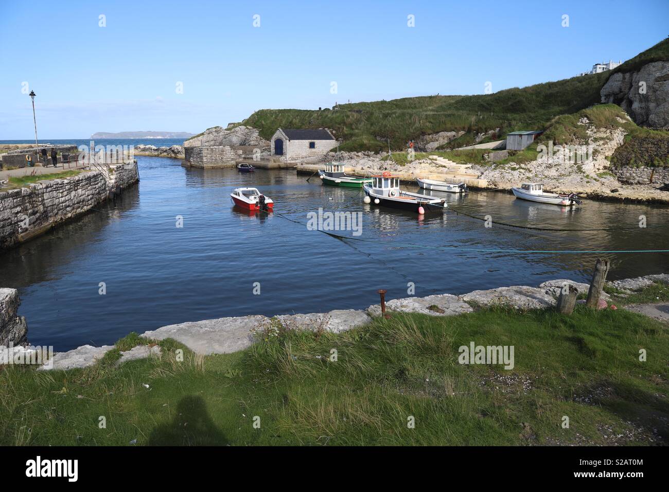 Ballintoy Harbour, Co. Antrim located on the Causeway Coastal Route, Northern Ireland-one of the locations used to film Game of Thrones. Stock Photo