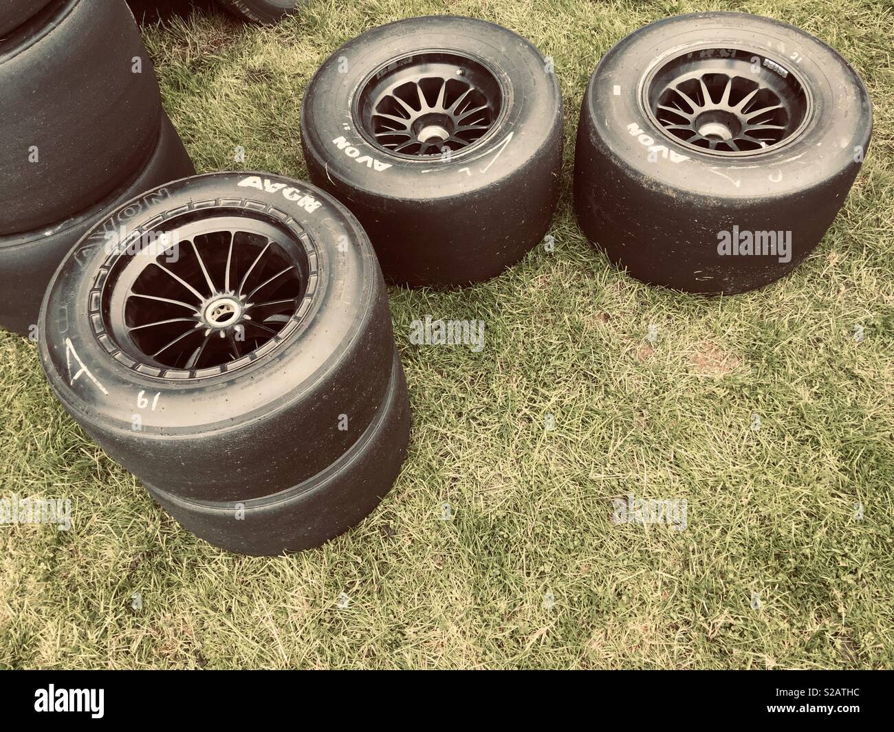 Racing car tyres Stock Photo Alamy