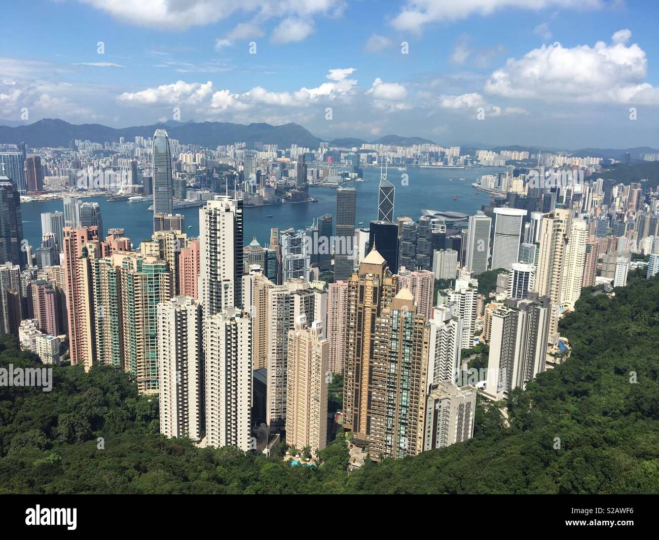 Hong Kong and Victoria Harbour from the Peak Stock Photo - Alamy