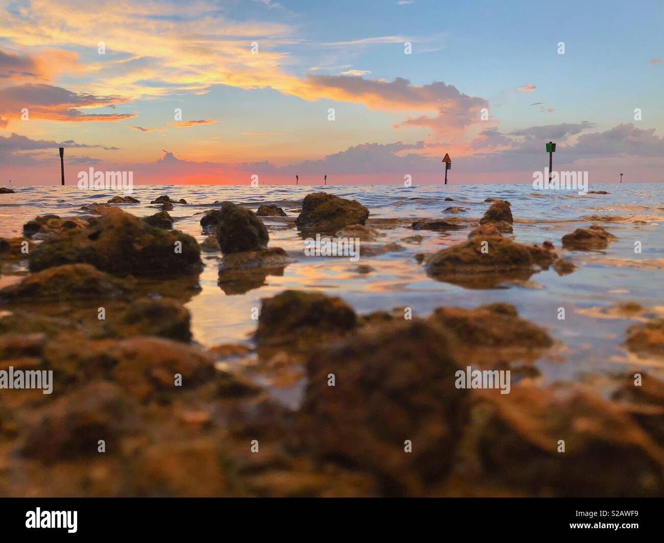 Low tide in Hudson Beach, Florida - Smartphone Captured Stock Image