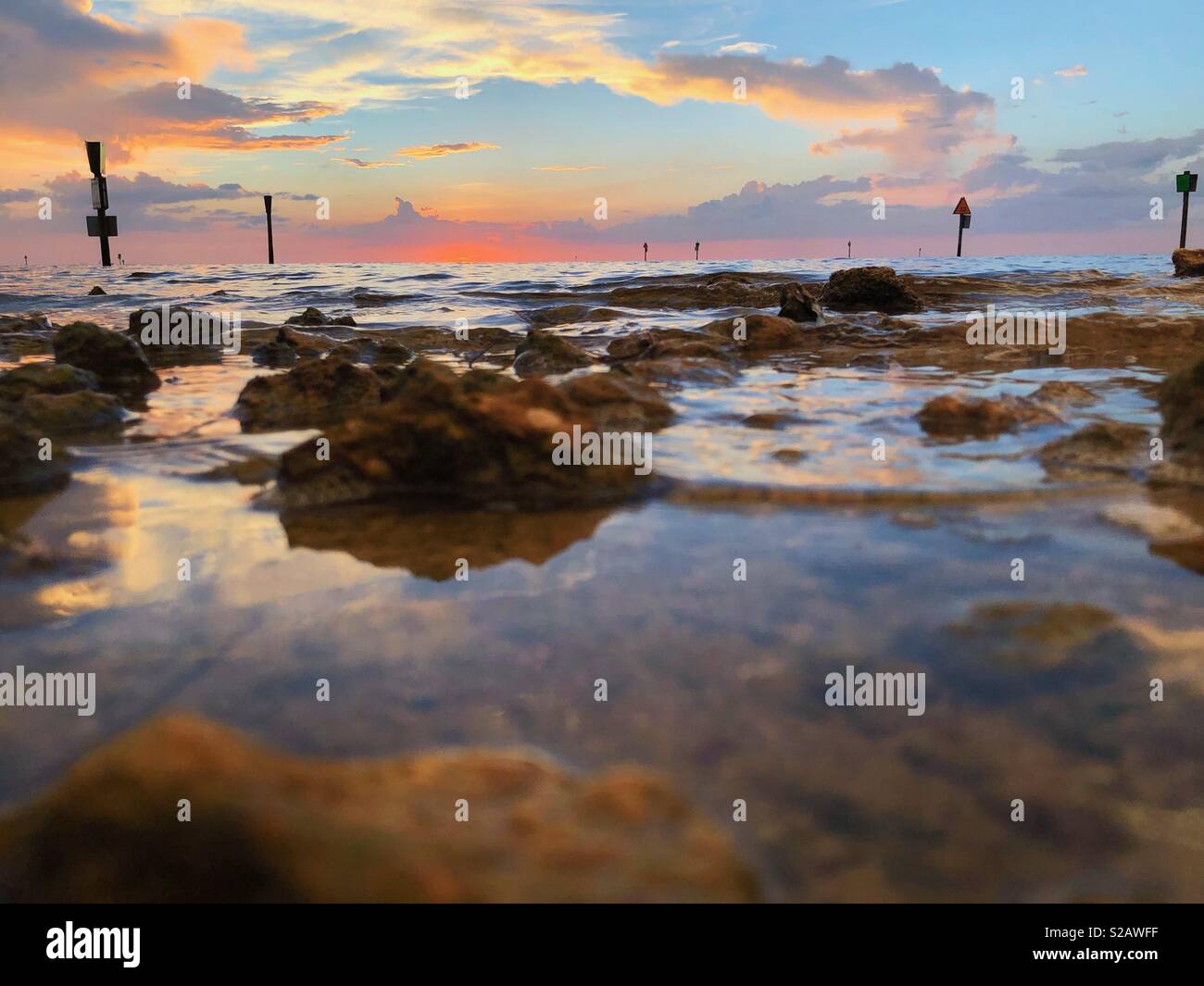 Low tide in Hudson Beach, Florida - Smartphone Captured Stock Image