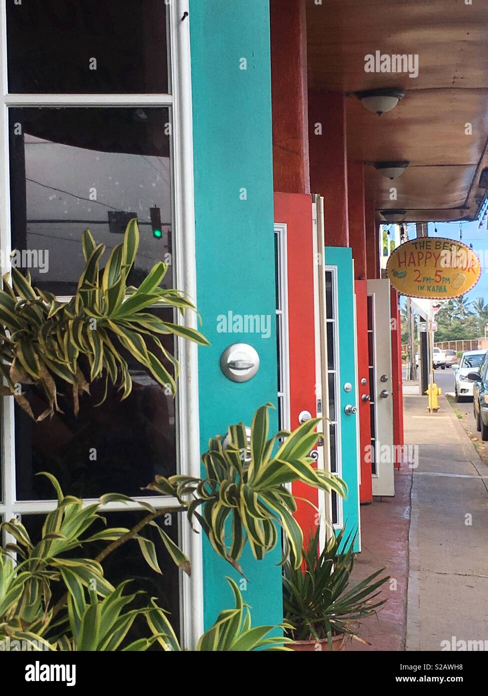 Colorful Doors, Kapaa, Kauai, HI Stock Photo Alamy