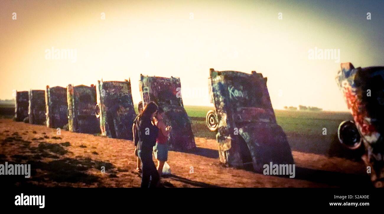 Cadillac ranch, Texas, America - Smartphone Captured Stock Image