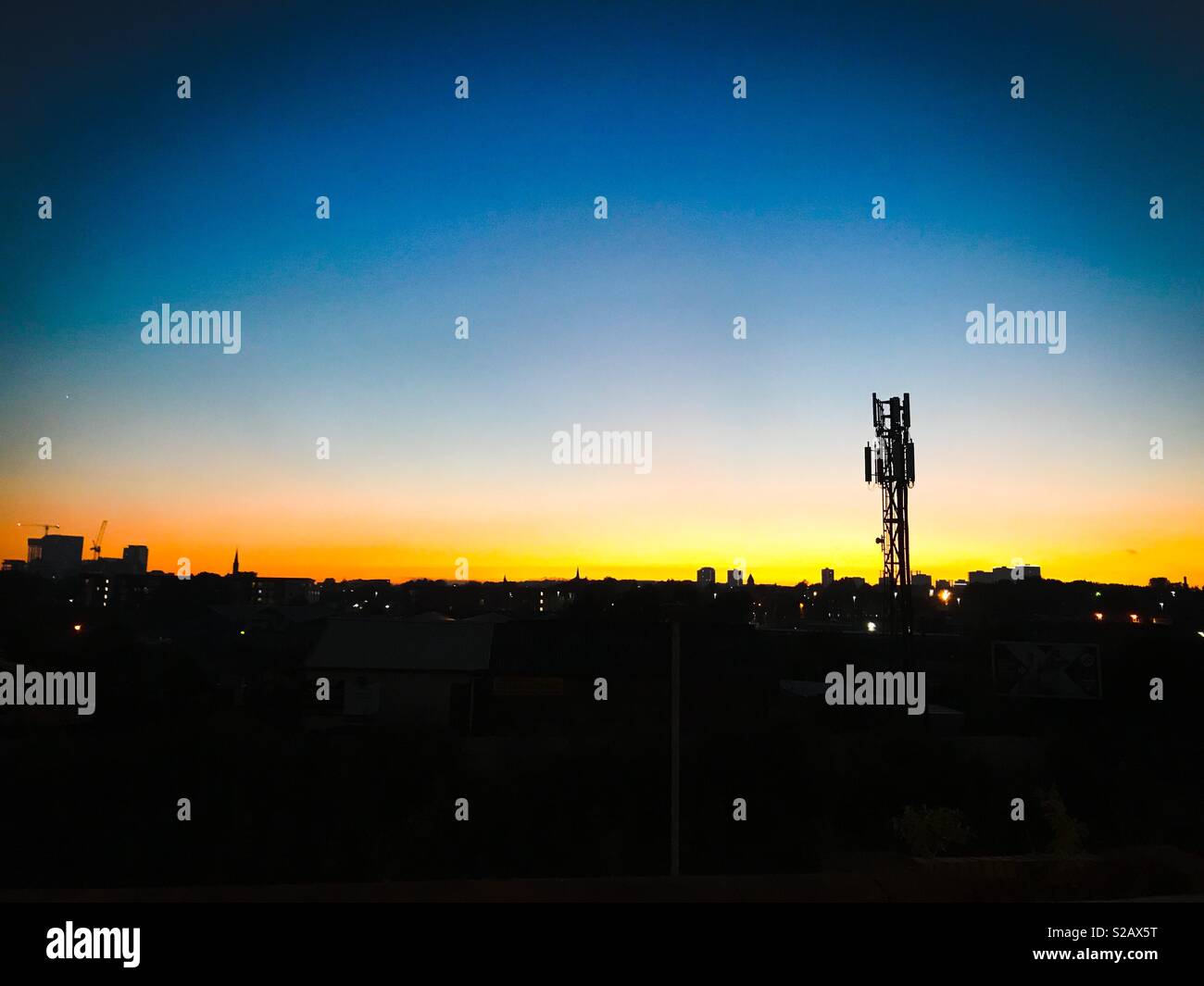 Saddleworth moor fires from Manchester - Smartphone Captured Stock Image