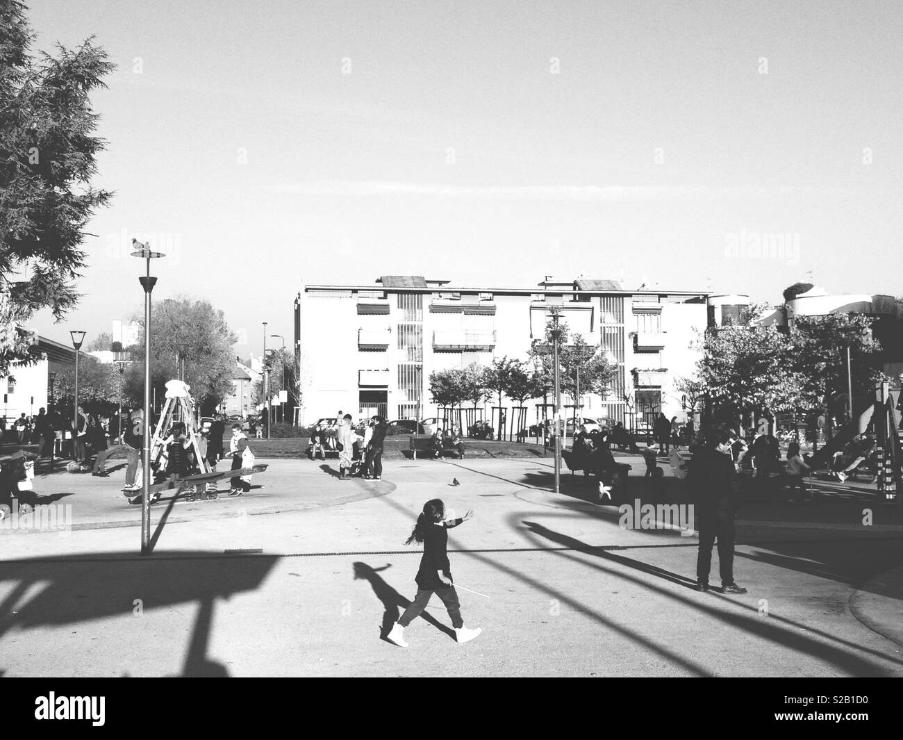 'Segesta' square in Milano, Italy, 2018. - Smartphone Captured Stock Image