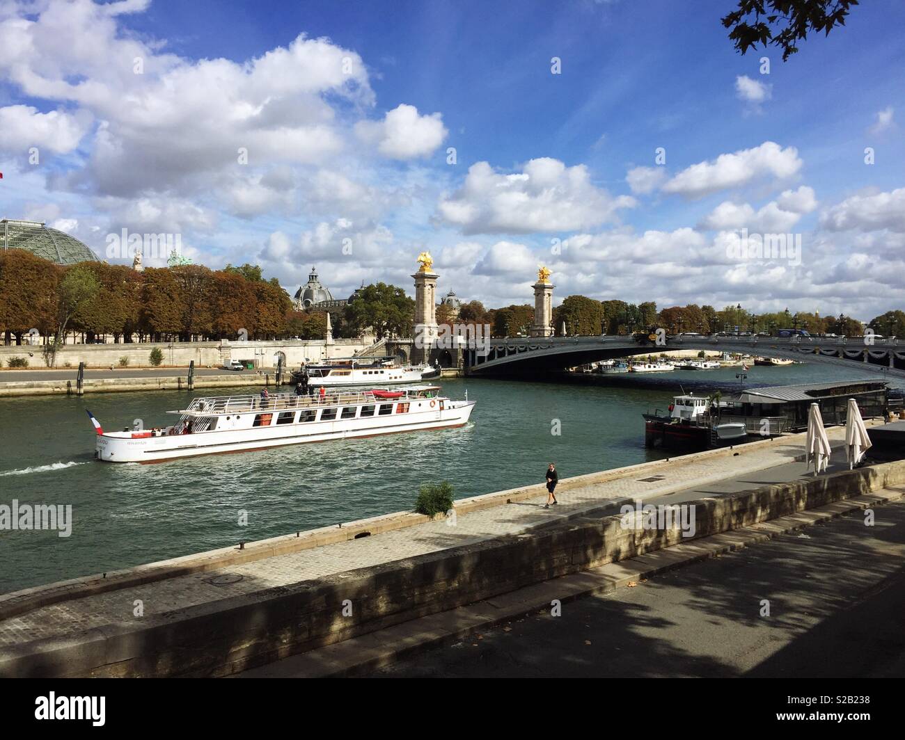 River Seine and Pont Alexandre III (bridge), Paris, France - Smartphone Captured Stock Image