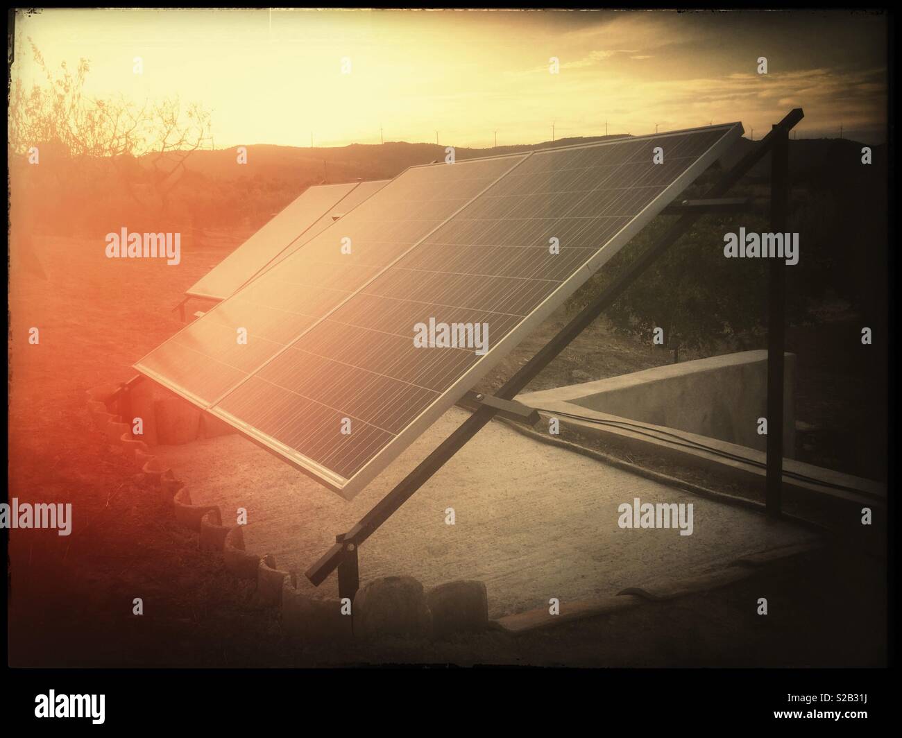Living off-grid with solar energy, Catalonia, Spain. - Smartphone Captured Stock Image