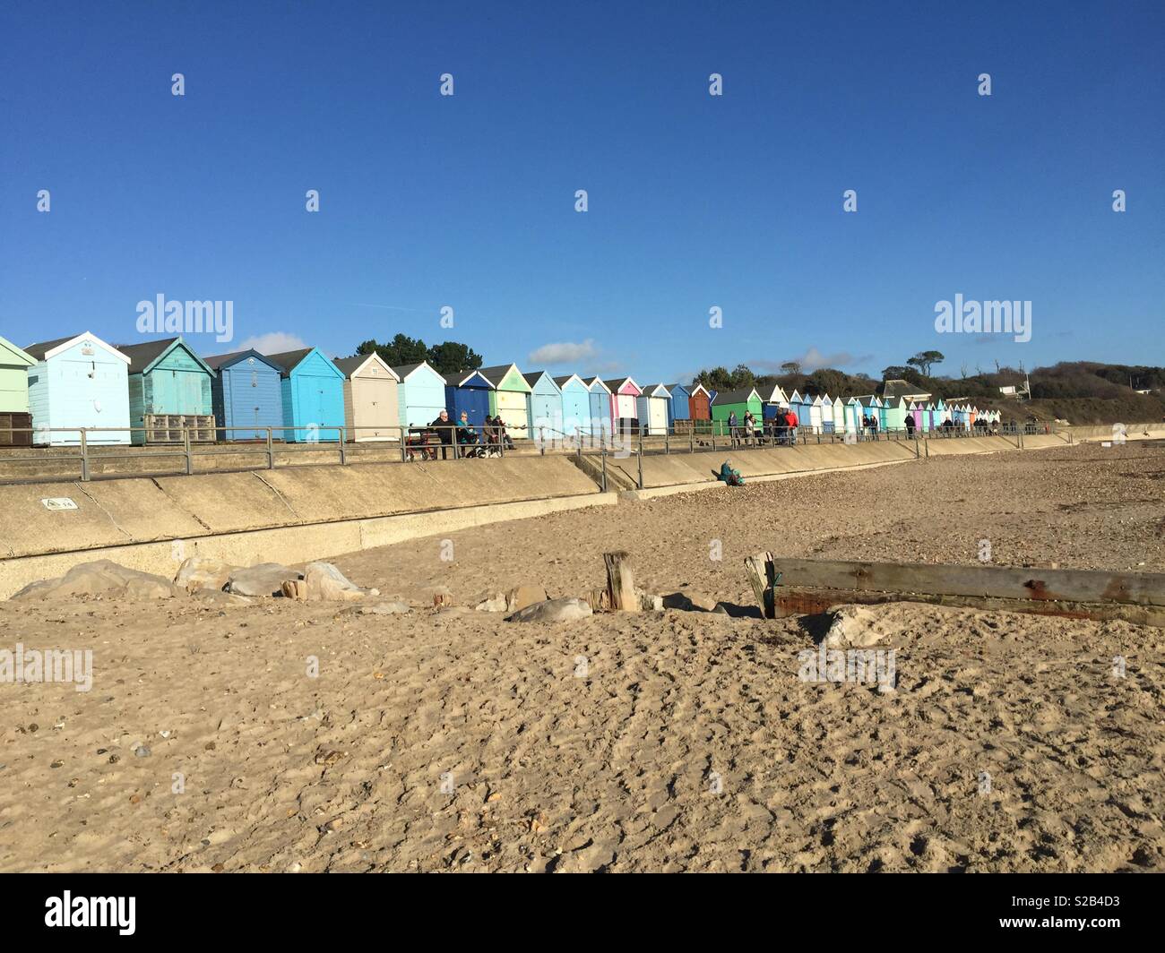 Beach Huts Avon Beach Stock Photo Alamy