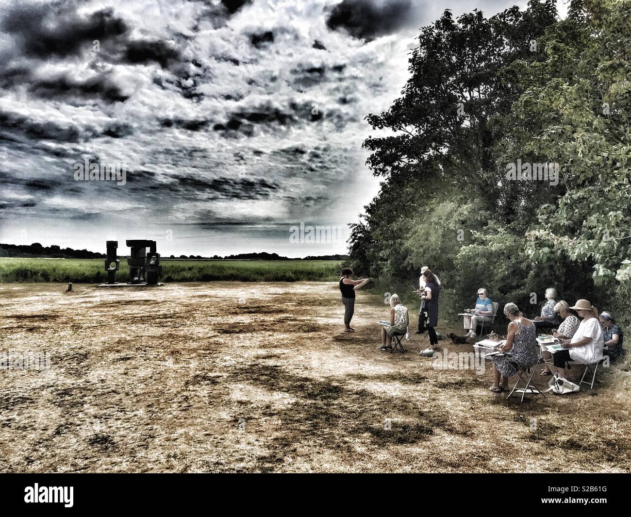 Art class, Snape Maltings, Suffolk, England. - Smartphone Captured Stock Image