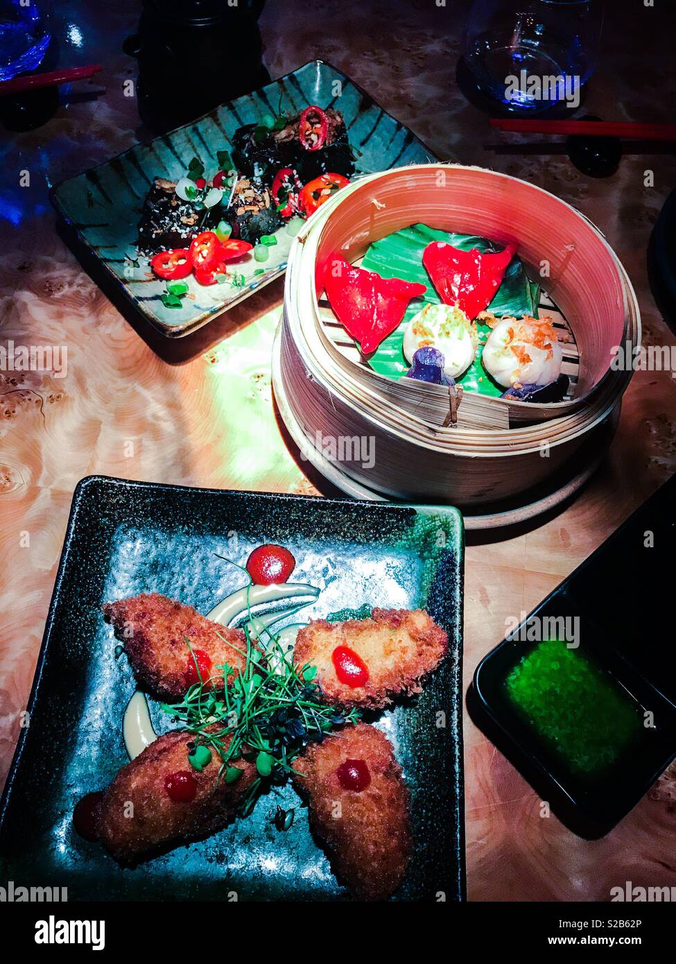 Japanese restaurant dishes Stock Photo Alamy