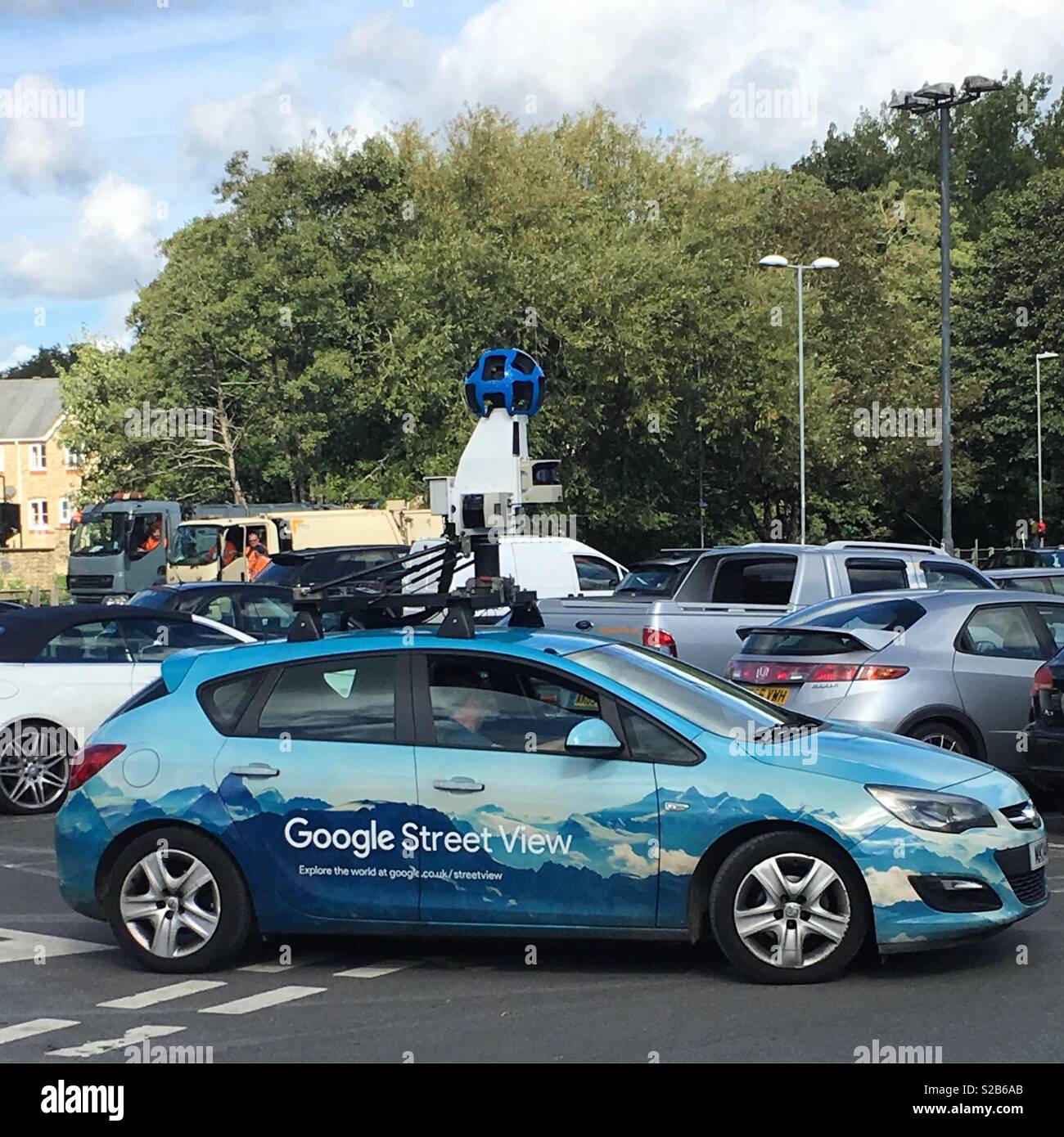 Google street car in the Market Yard Car park, Frome, Somerset, England. Stock Photo