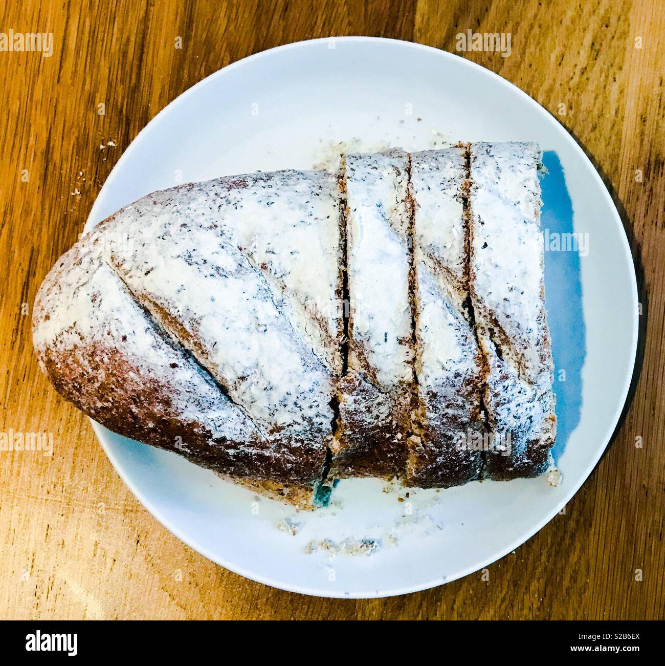 Loaf of wholemeal bread cut into slices - Smartphone Captured Stock Image