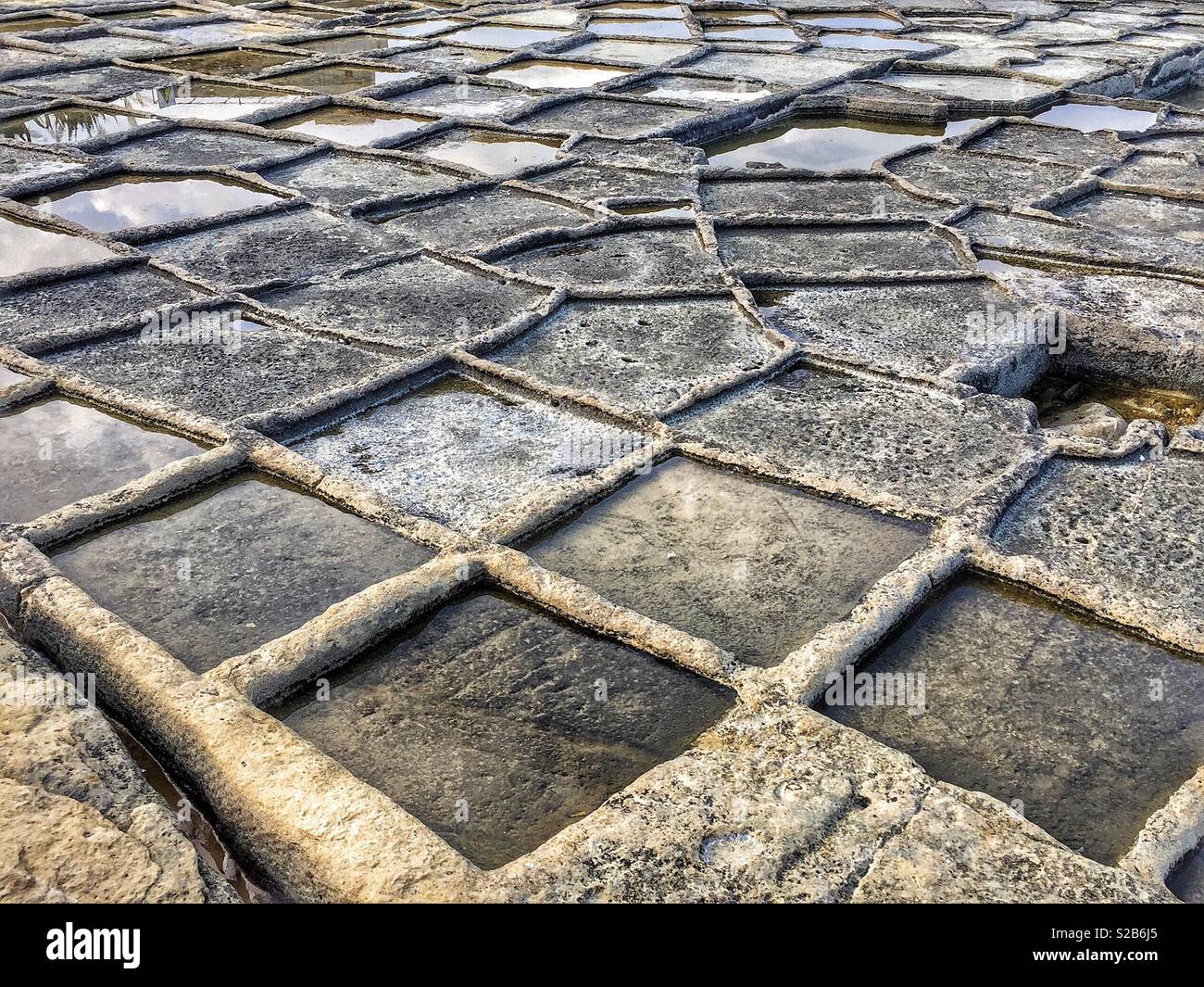 Salt pans in Marsascala, Malta - Smartphone Captured Stock Image