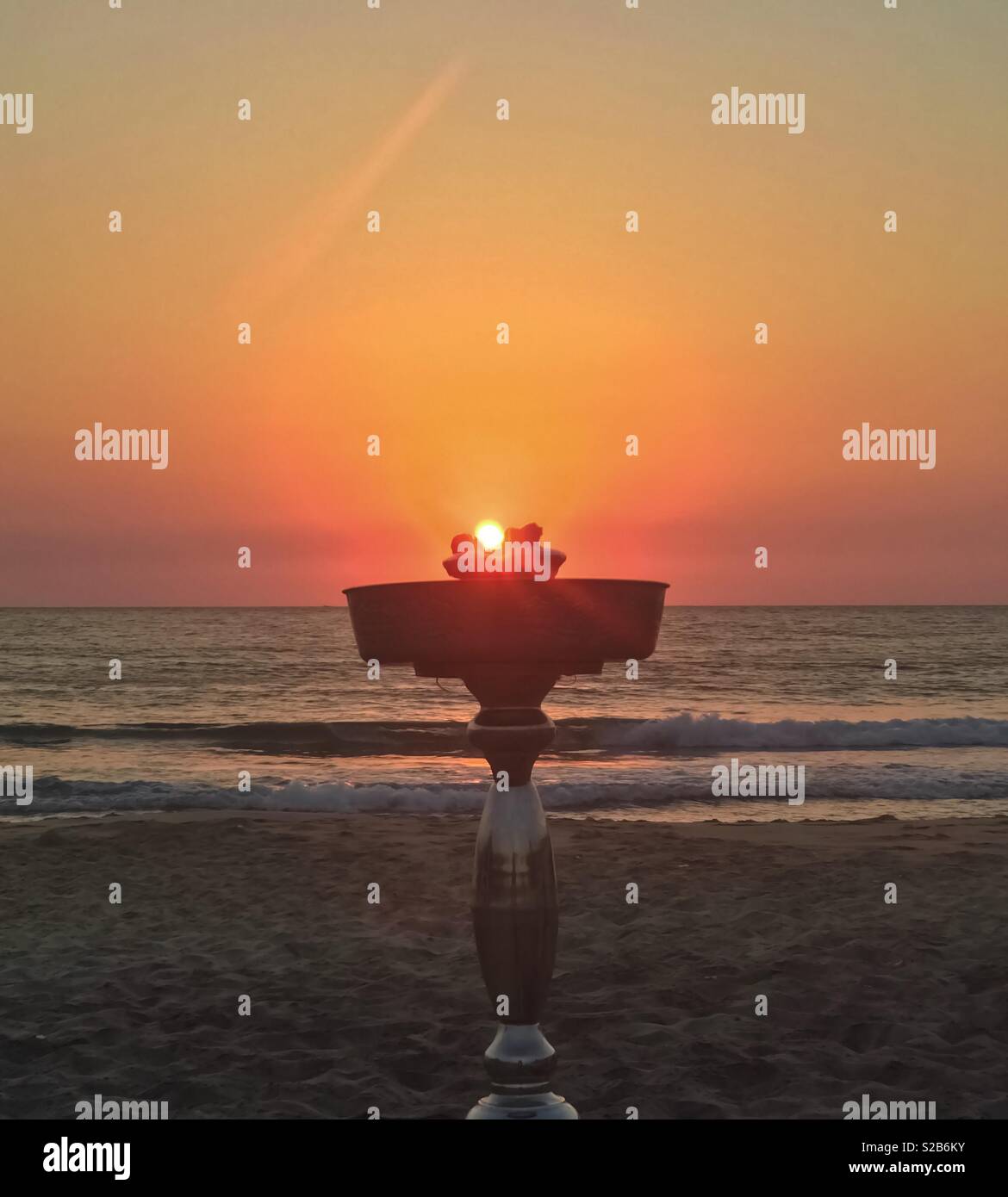 Sunset on hookah at the beach Stock Photo Alamy