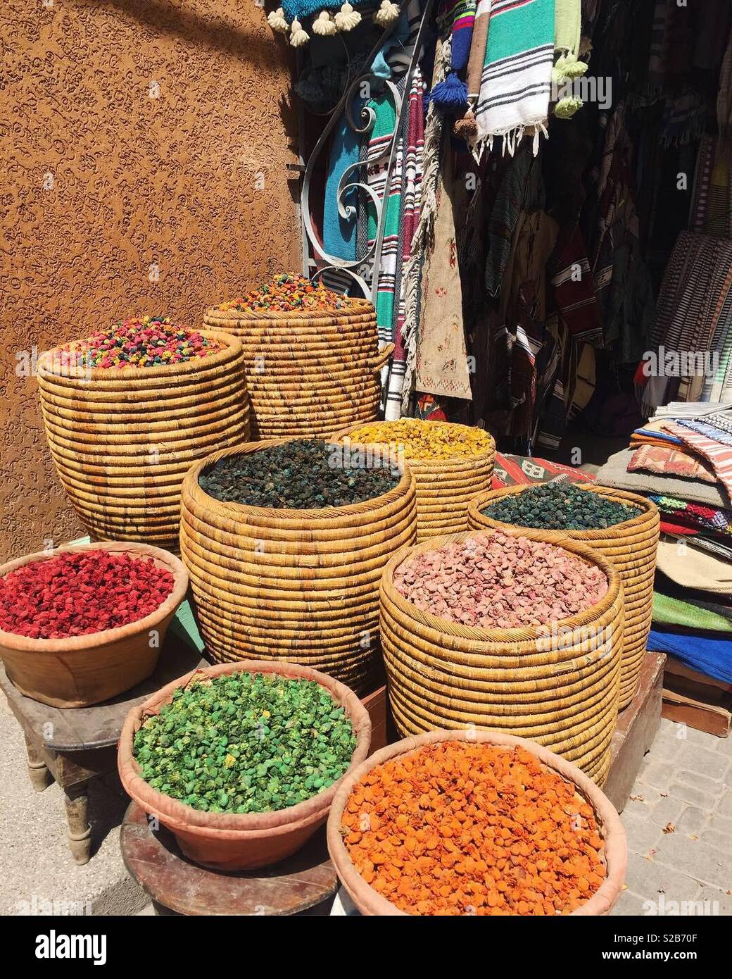 Colourful Moroccan spices Stock Photo