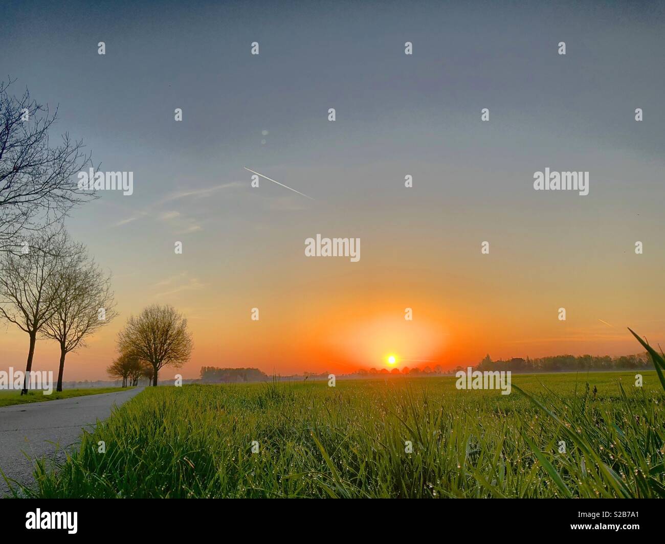 Idyllic Countryside sunrise - Smartphone Captured Stock Image