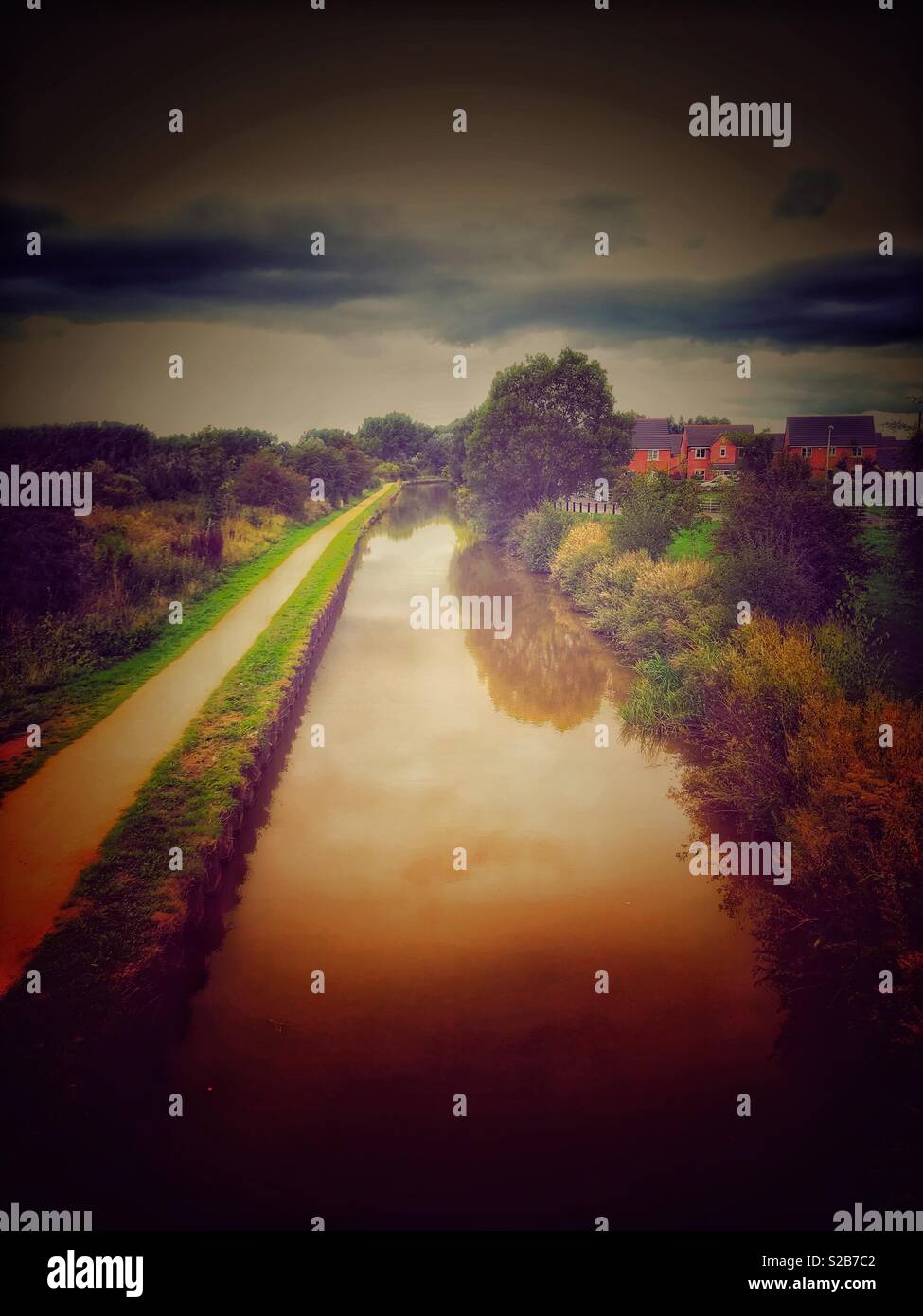 Trent And Mersey Canal in Cheshire uk - Smartphone Captured Stock Image