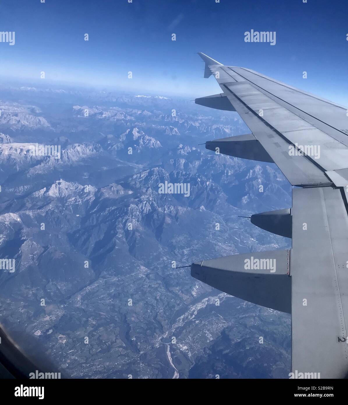 Mountains in Europe flying to Cyprus - Smartphone Captured Stock Image