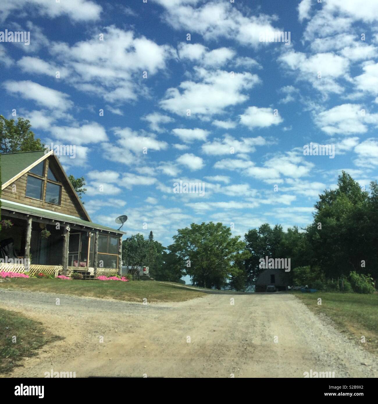 Driving past a home in North Hero, Vermont, United States Stock Photo