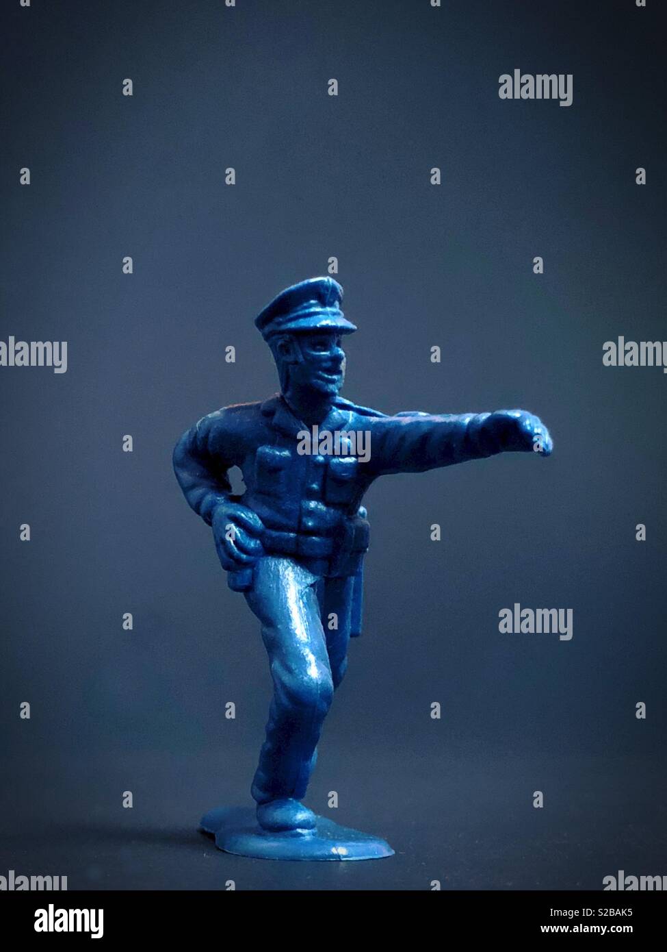 Plastic police officer toy. Stock Photo