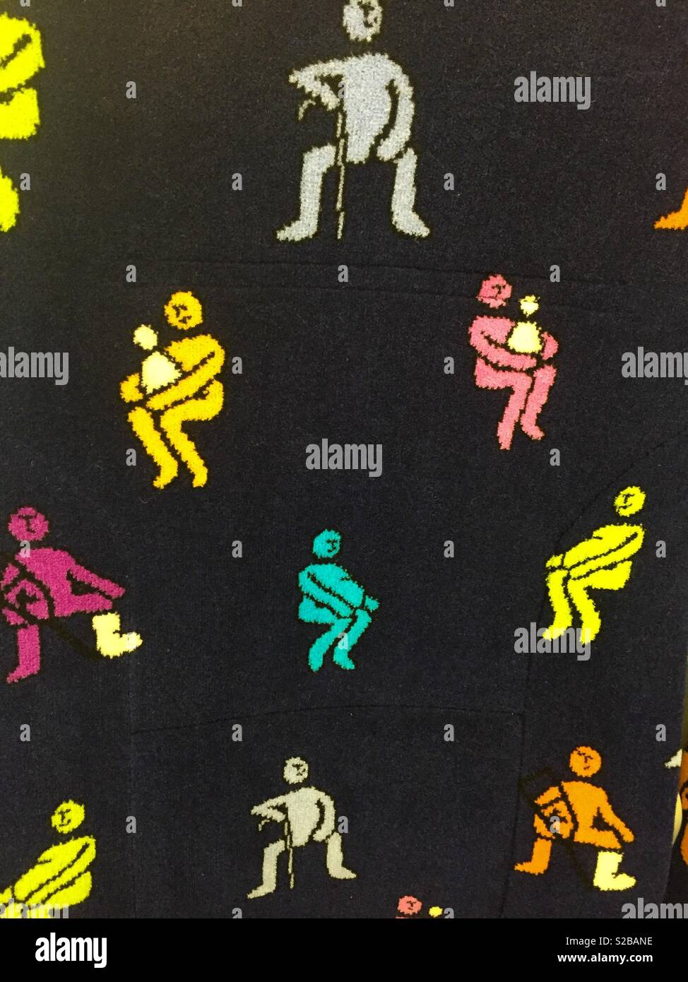 ScotRail Class 385 Disabled Seating Pattern - Scotrail have chosen this distinctive and instructive pattern to identify disabled seating. - Smartphone Captured Stock Image