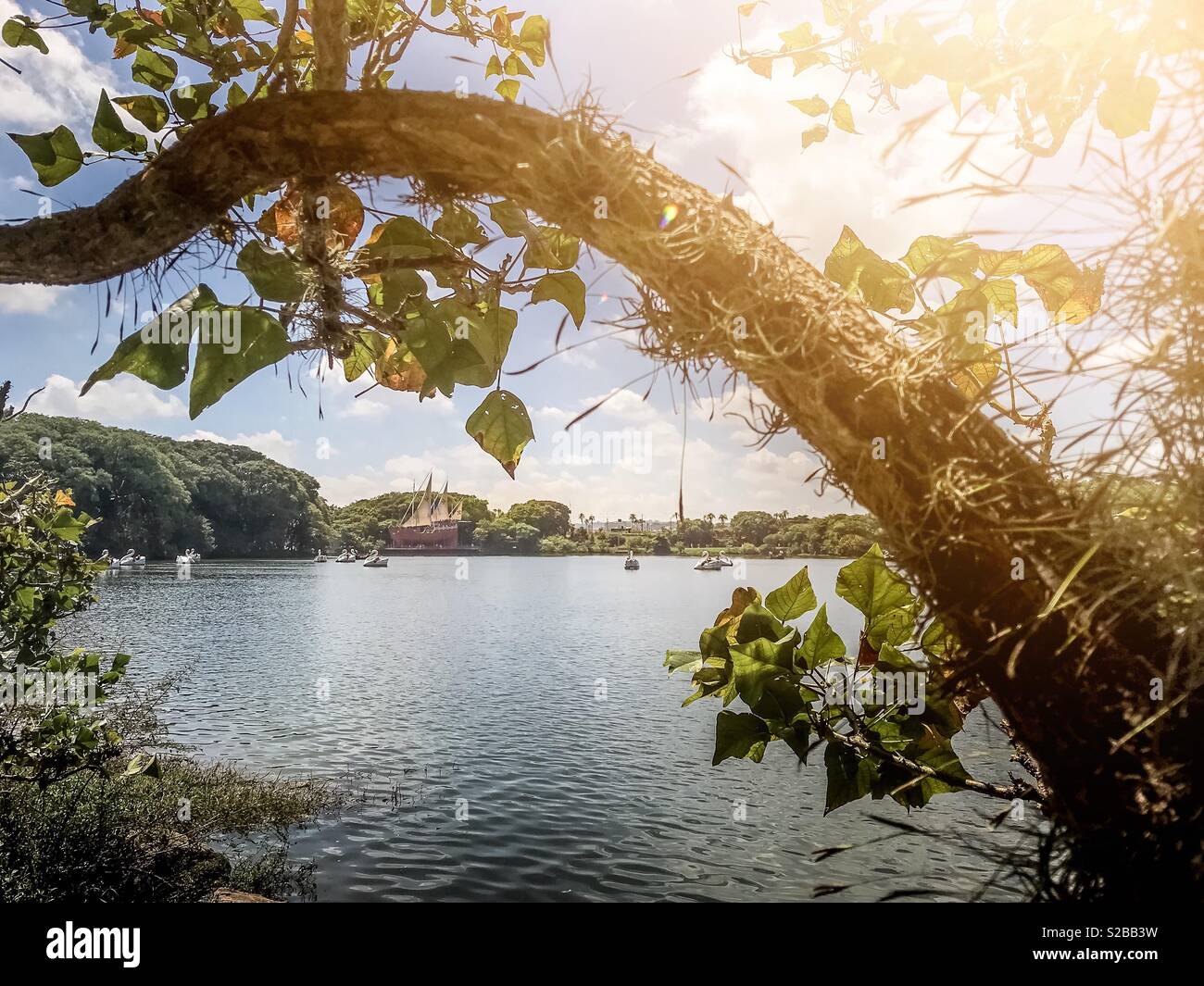 Portugal Park at Campinas/SP/Brazil, one of the main touristic attractions in the city - Smartphone Captured Stock Image
