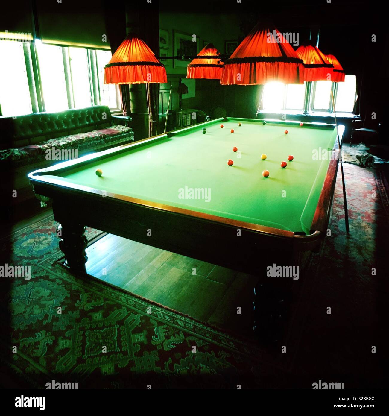 Snooker table, lanhydrock, Cornwall Stock Photo
