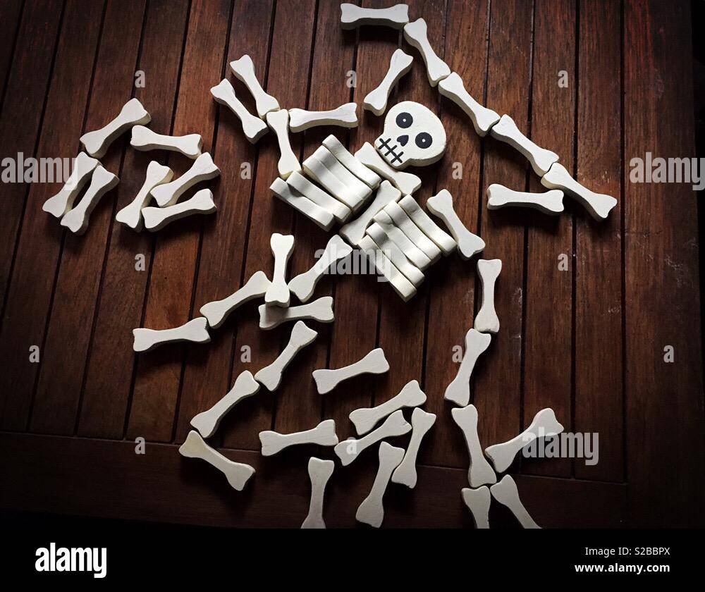 Bones, skeleton break. Mexico skull.  Halloween - Smartphone Captured Stock Image