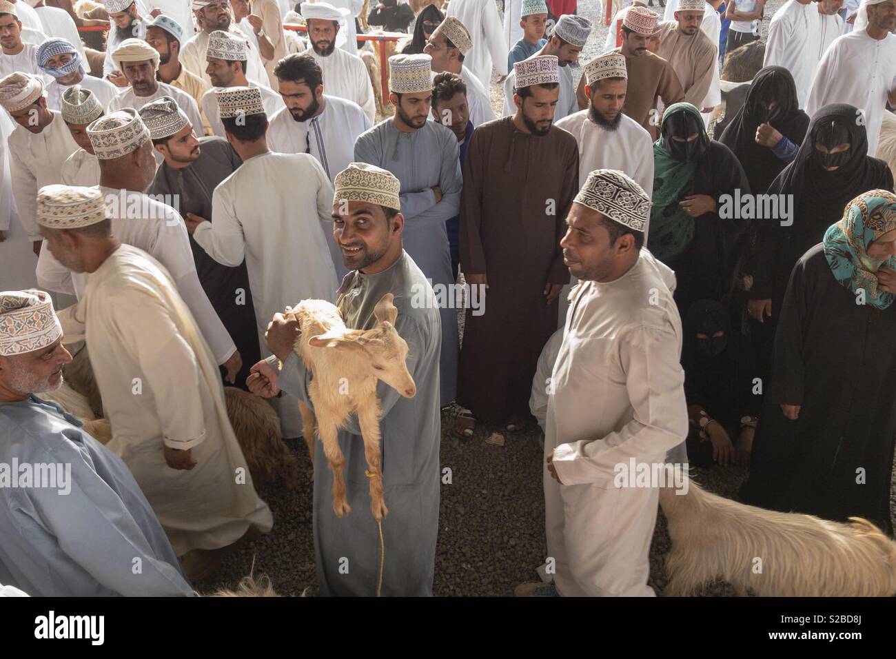 Pre Eid shopping at Nizwa market, Oman - Smartphone Captured Stock Image