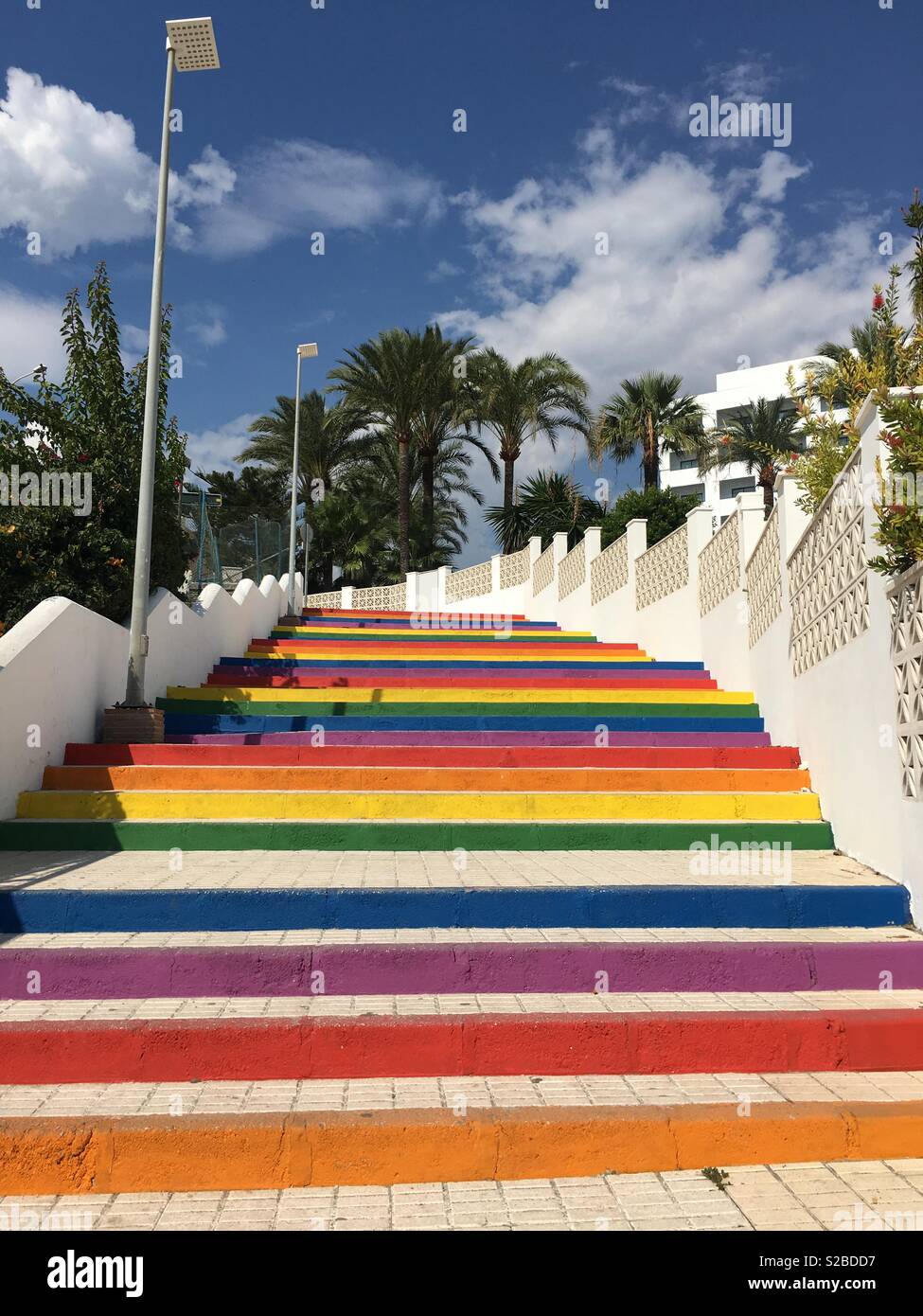 Rainbow stairway to heaven Stock Photo
