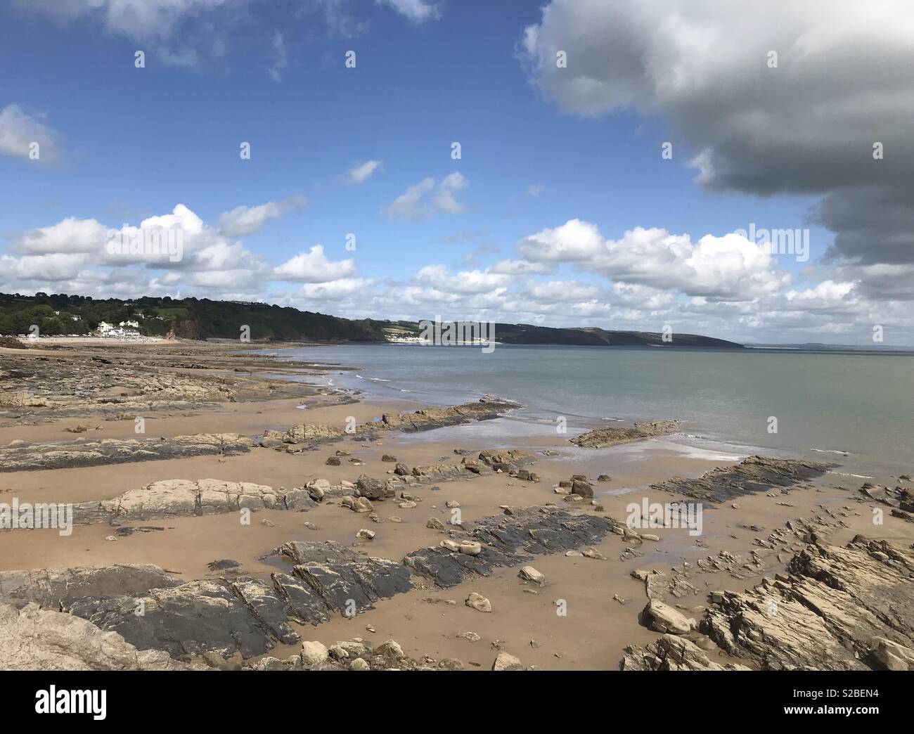 A view of Wiseman’s Bridge from the Pembrokeshire Coastal Path, Wales Stock Photo Alamy