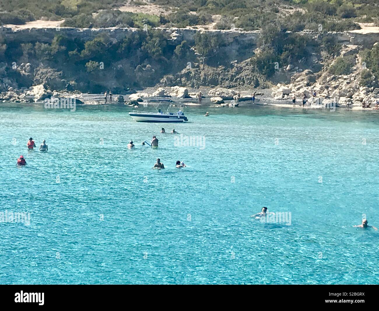Boat trip to blue lagoon, paphos, akamas, Cyprus. - Smartphone Captured Stock Image
