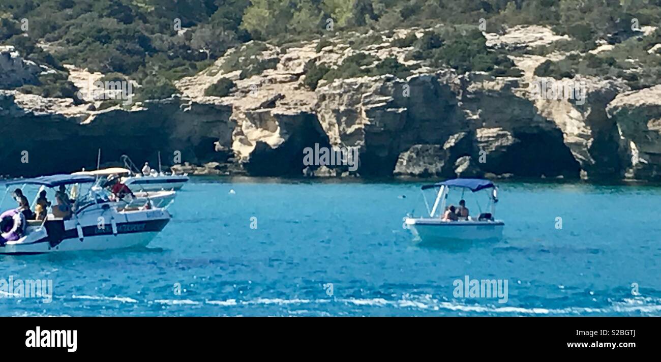 Boat trip to blue lagoon, paphos, akamas, Cyprus. - Smartphone Captured Stock Image