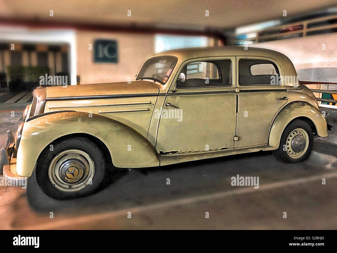 Bangkok, Vintage car. - Smartphone Captured Stock Image