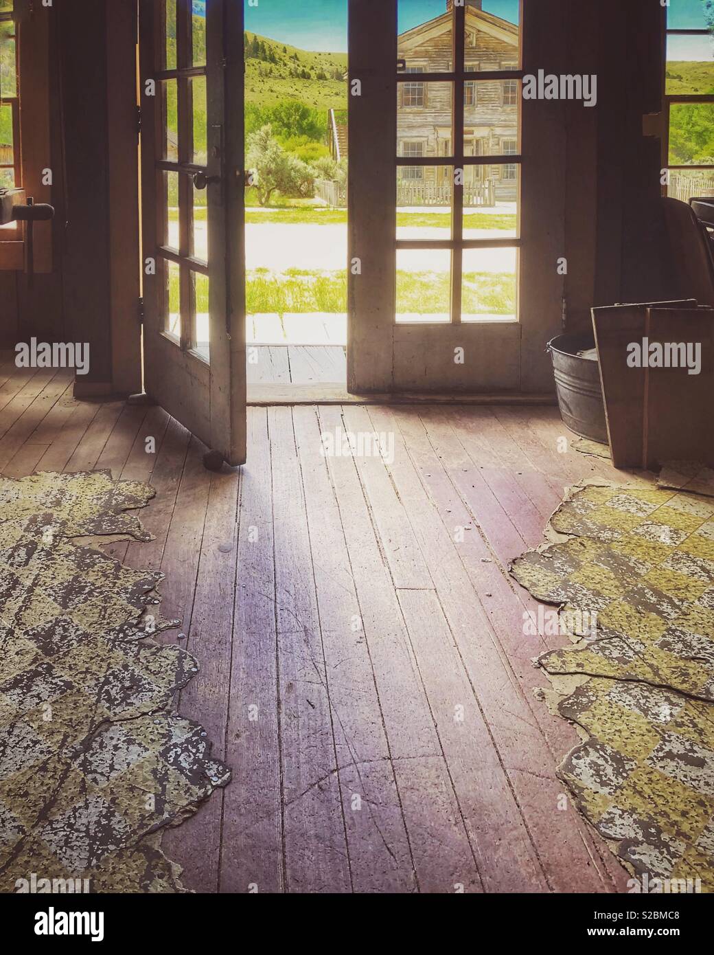 Open door in an old building. - Smartphone Captured Stock Image