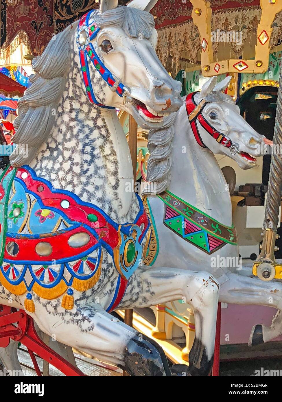 Carousel Horses. - Smartphone Captured Stock Image