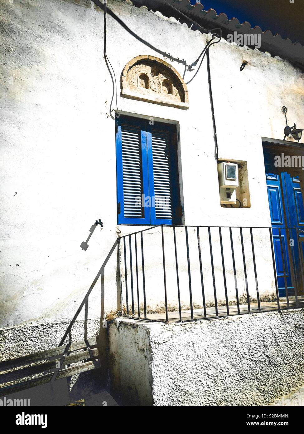 House detail Ioulis capital of the island of Kea Cyclades Greece Stock Photo