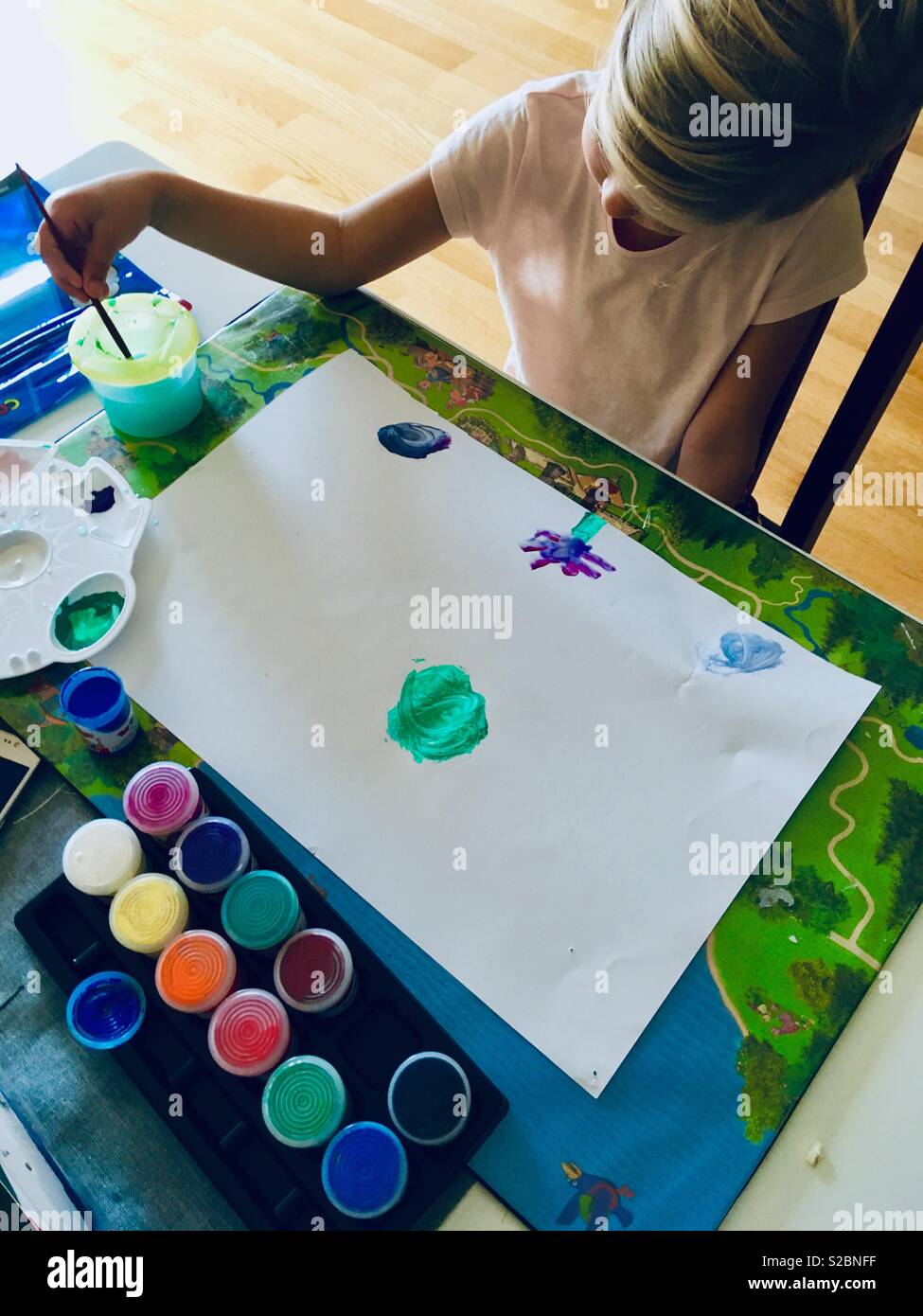 Child painting - Smartphone Captured Stock Image