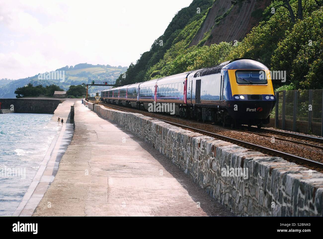 Train on Line Teignmouth Devon - Smartphone Captured Stock Image
